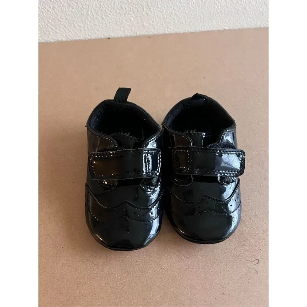 H&M Black Patient Leather Dress Shoes Boys Toddler Size 20/2-/US5